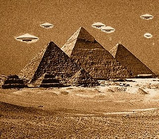 spaceships over pyramids